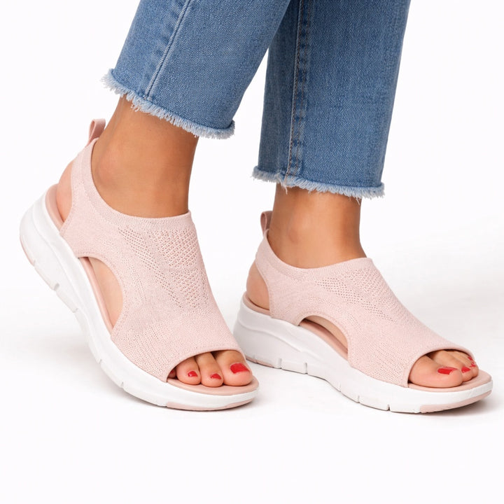 Ida | Sportsandal Dame Strik Overdel Åben Tå Slip-on