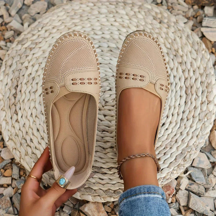 Josefine | Derby Sko Dame Perforeret Slip-On Flade