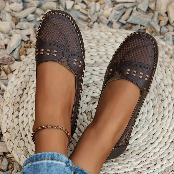 Josefine | Derby Sko Dame Perforeret Slip-On Flade