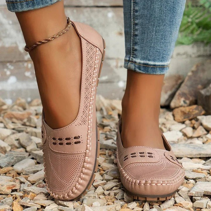 Josefine | Derby Sko Dame Perforeret Slip-On Flade