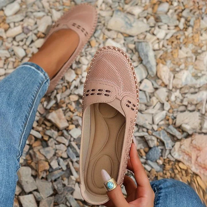 Josefine | Derby Sko Dame Perforeret Slip-On Flade