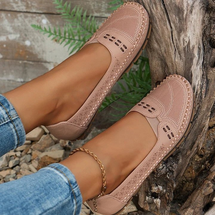 Josefine | Derby Sko Dame Perforeret Slip-On Flade