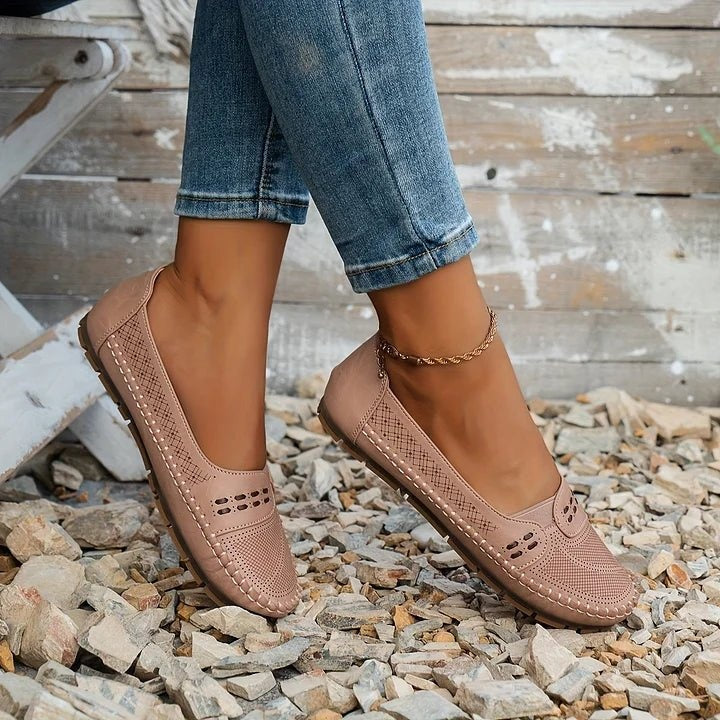 Josefine | Derby Sko Dame Perforeret Slip-On Flade
