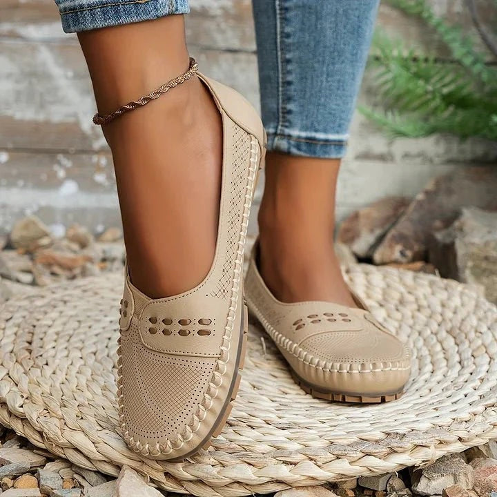 Josefine | Derby Sko Dame Perforeret Slip-On Flade
