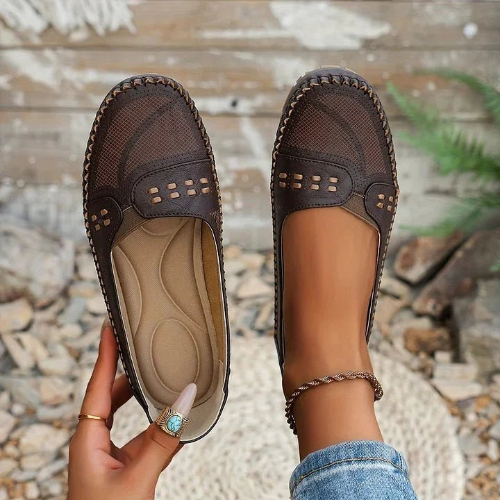Josefine | Derby Sko Dame Perforeret Slip-On Flade