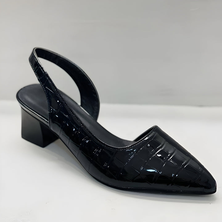 Josefine | Slingback Pumps Dame Spidst Hæl Krokodille