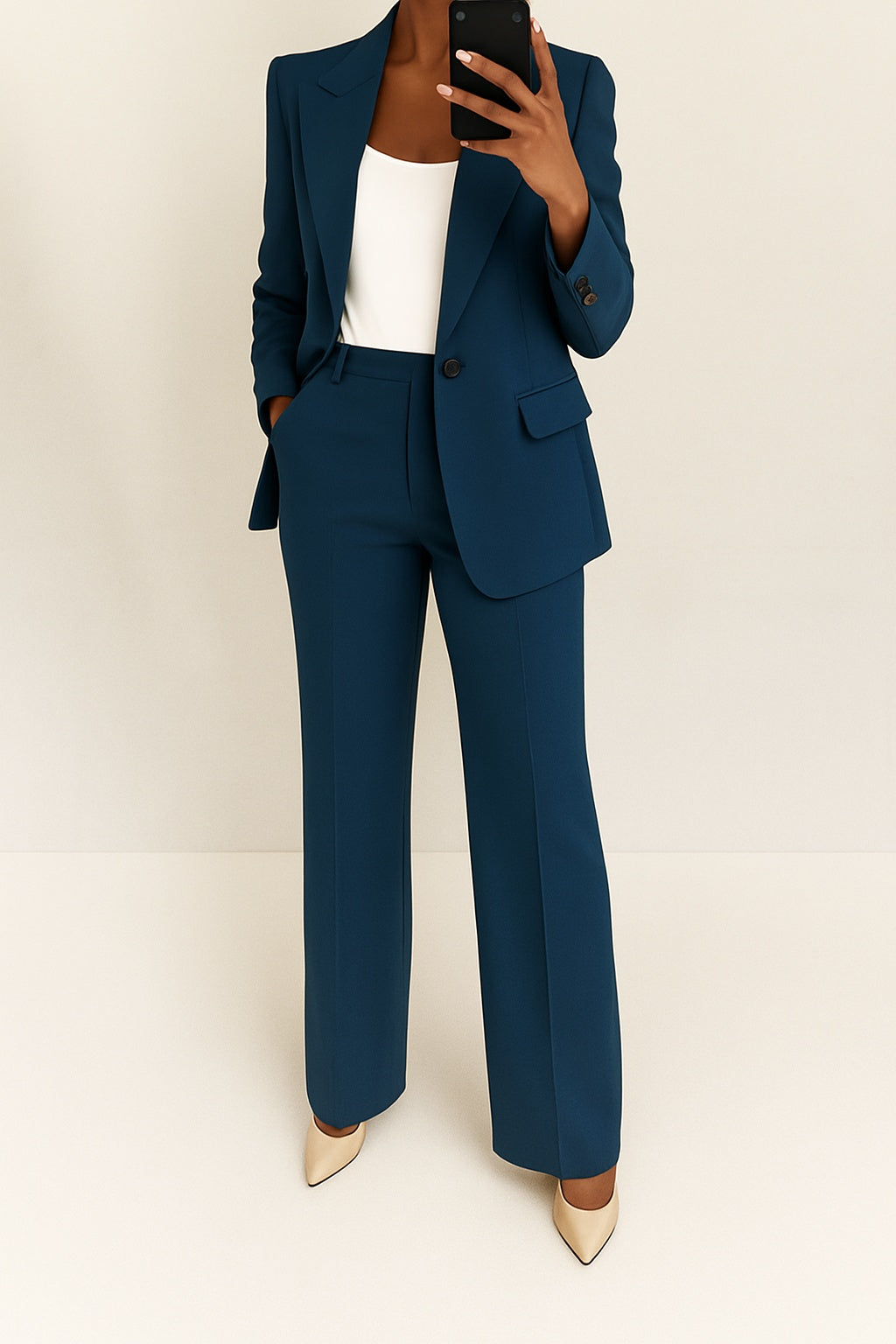 Karla | Habit Bukser og Blazer Sæt Dame Højtaljede