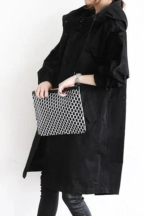 Katrine | Regnfrakke Dame med Hætte Oversize Lang