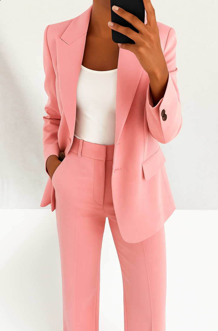 Katrine | Sæt Dame Blazer og Bukser Høj Talje