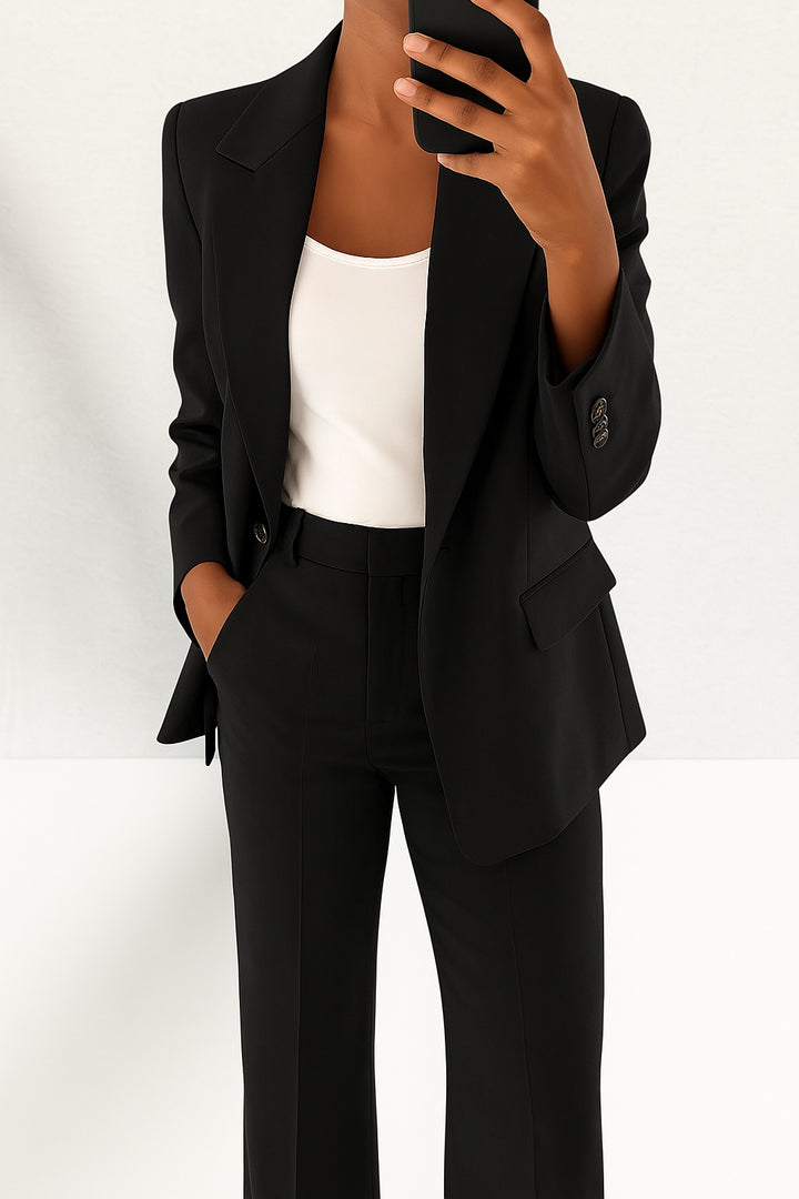 Katrine | Sæt Dame Blazer og Bukser Høj Talje
