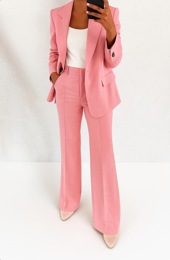Katrine | Sæt Dame Blazer og Bukser Høj Talje