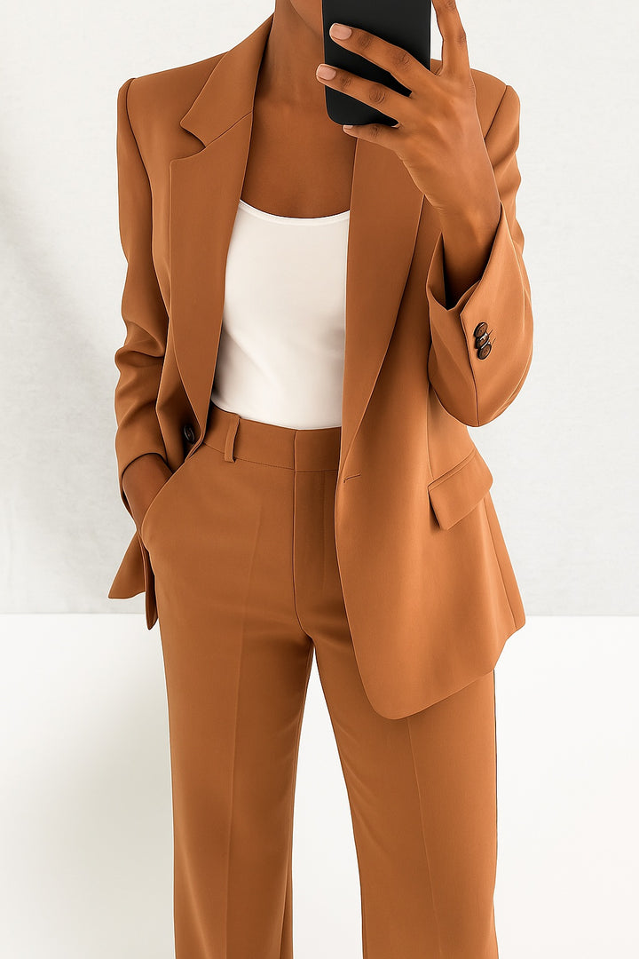 Katrine | Sæt Dame Blazer og Bukser Høj Talje