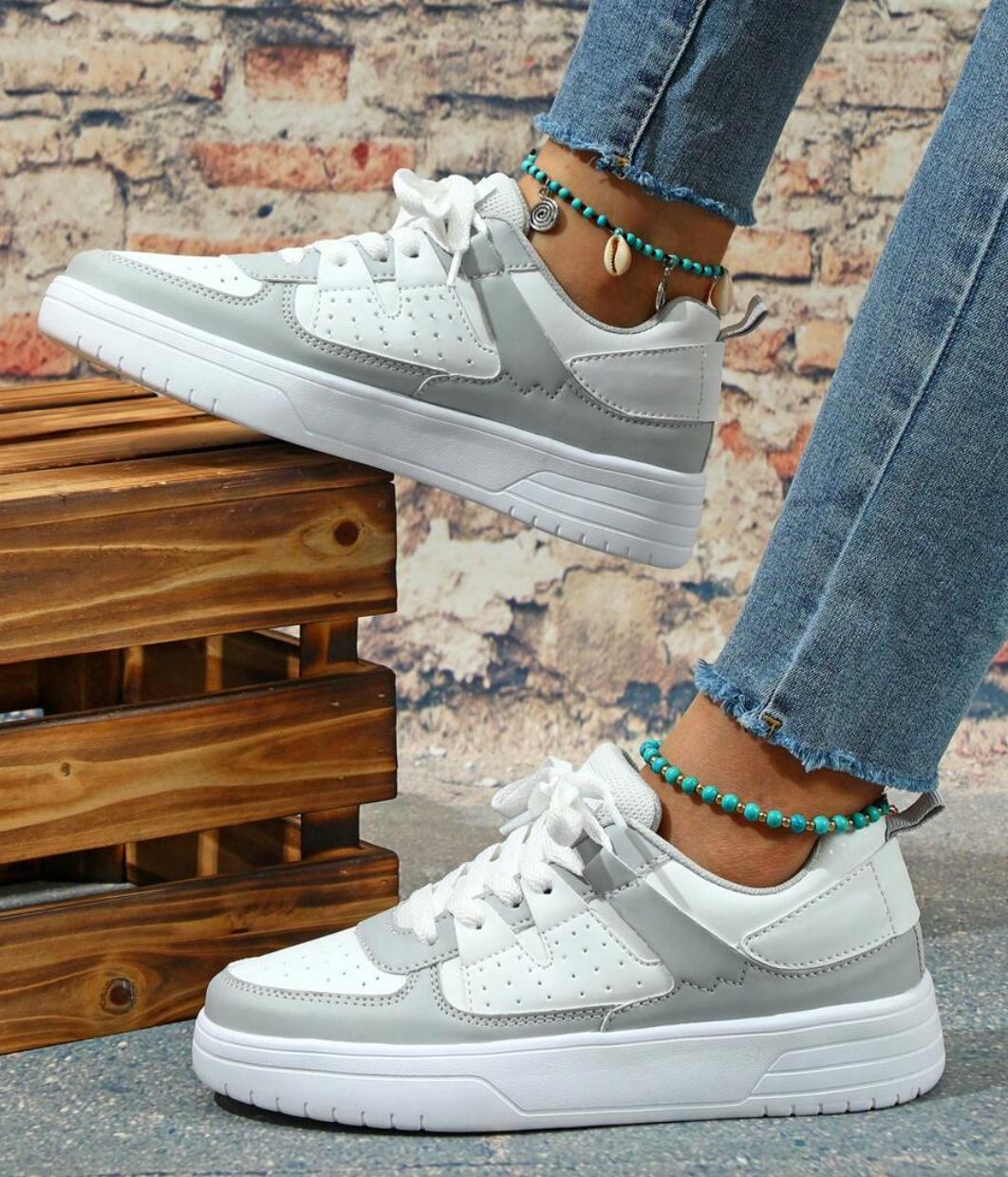 Laura | Sneakers Dame Plateau Snørebånd