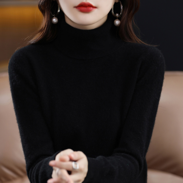 Lene | Cashmere Sweater Dame Rullekrave Strik
