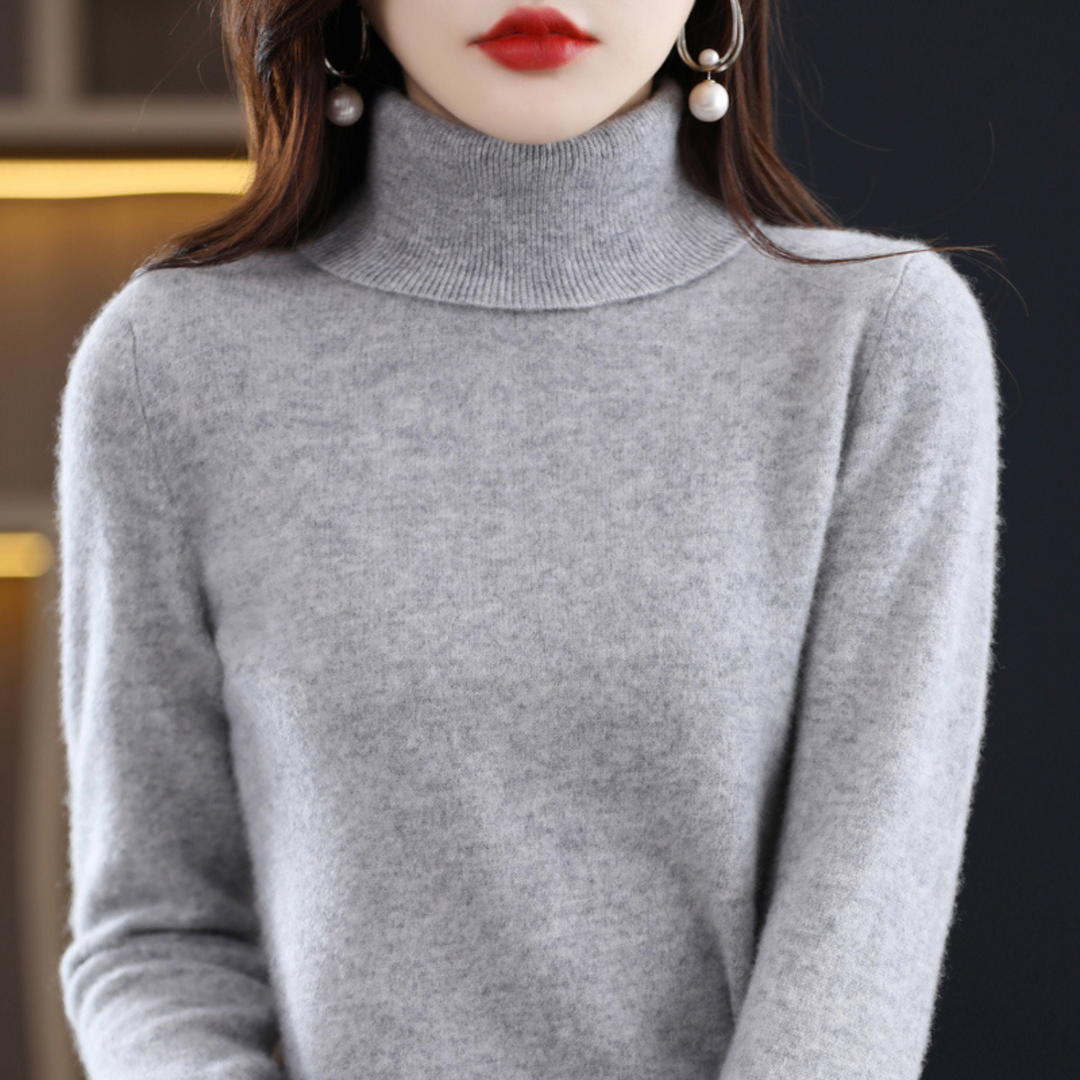 Lene | Cashmere Sweater Dame Rullekrave Strik