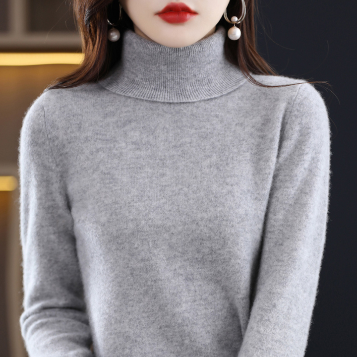 Lene | Cashmere Sweater Dame Rullekrave Strik
