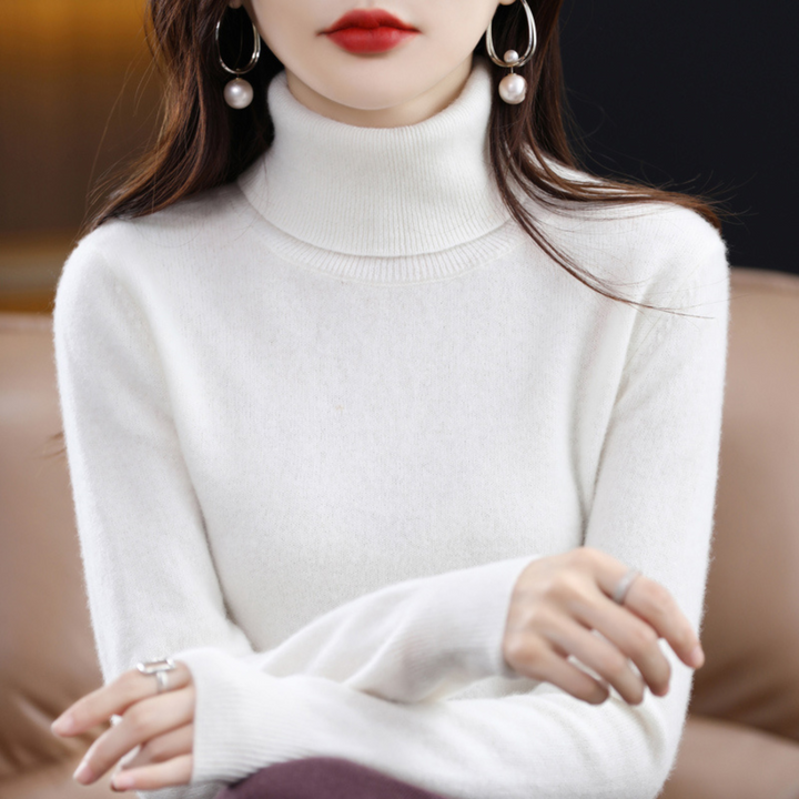 Lene | Cashmere Sweater Dame Rullekrave Strik