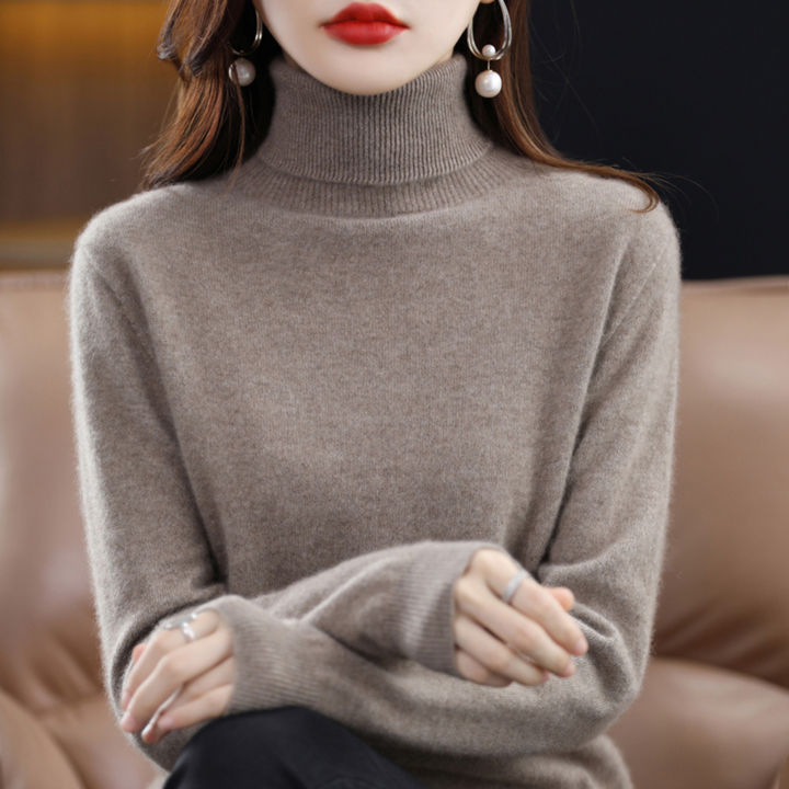Lene | Cashmere Sweater Dame Rullekrave Strik