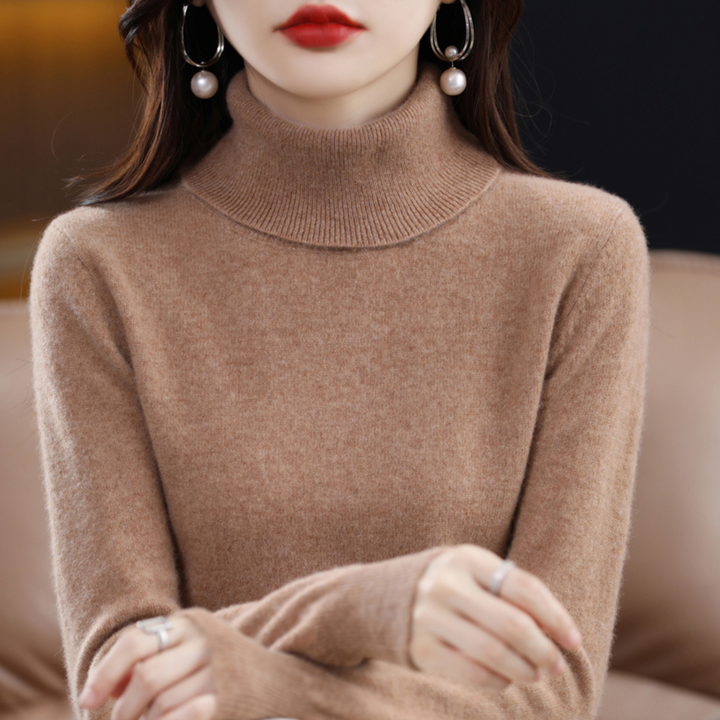 Lene | Cashmere Sweater Dame Rullekrave Strik