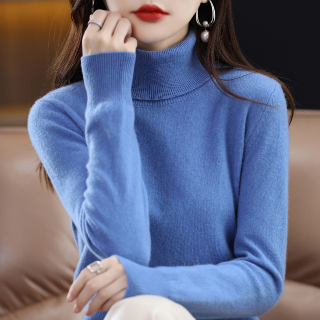 Lene | Cashmere Sweater Dame Rullekrave Strik