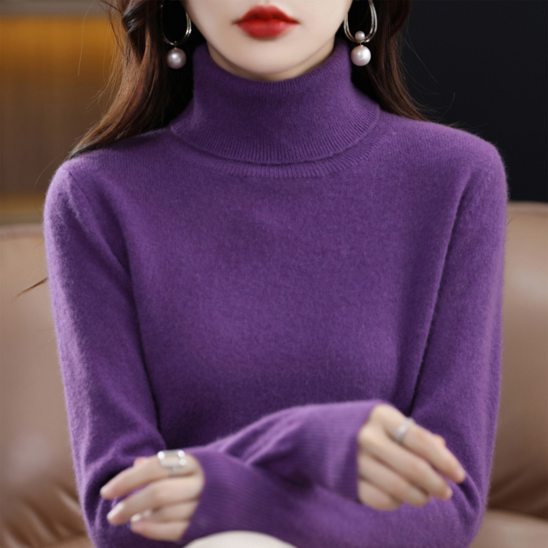 Lene | Cashmere Sweater Dame Rullekrave Strik
