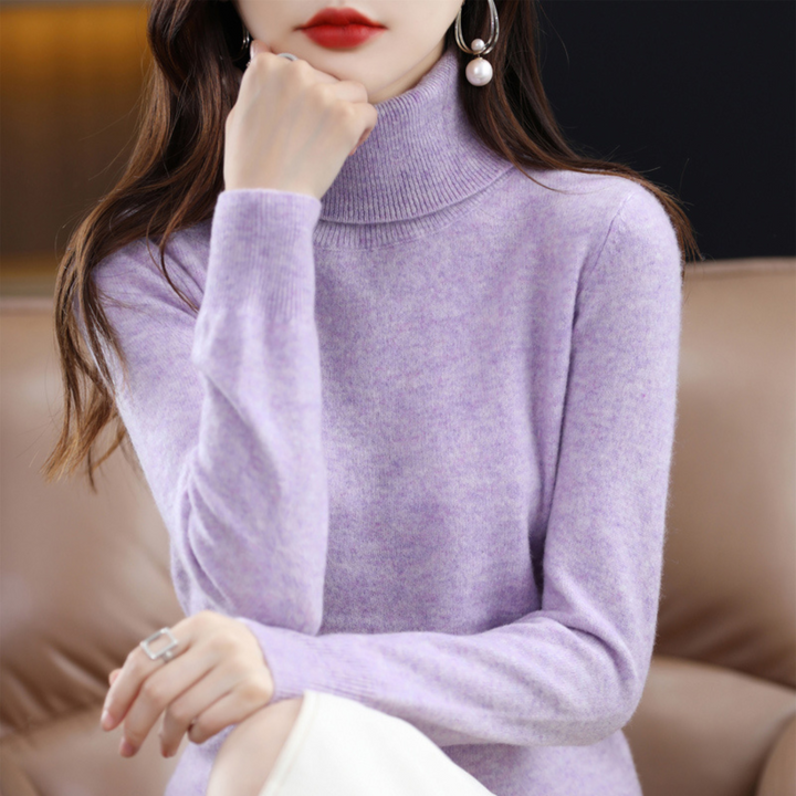 Lene | Cashmere Sweater Dame Rullekrave Strik