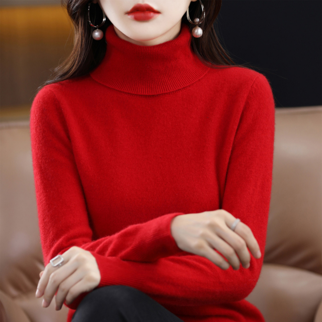Lene | Cashmere Sweater Dame Rullekrave Strik
