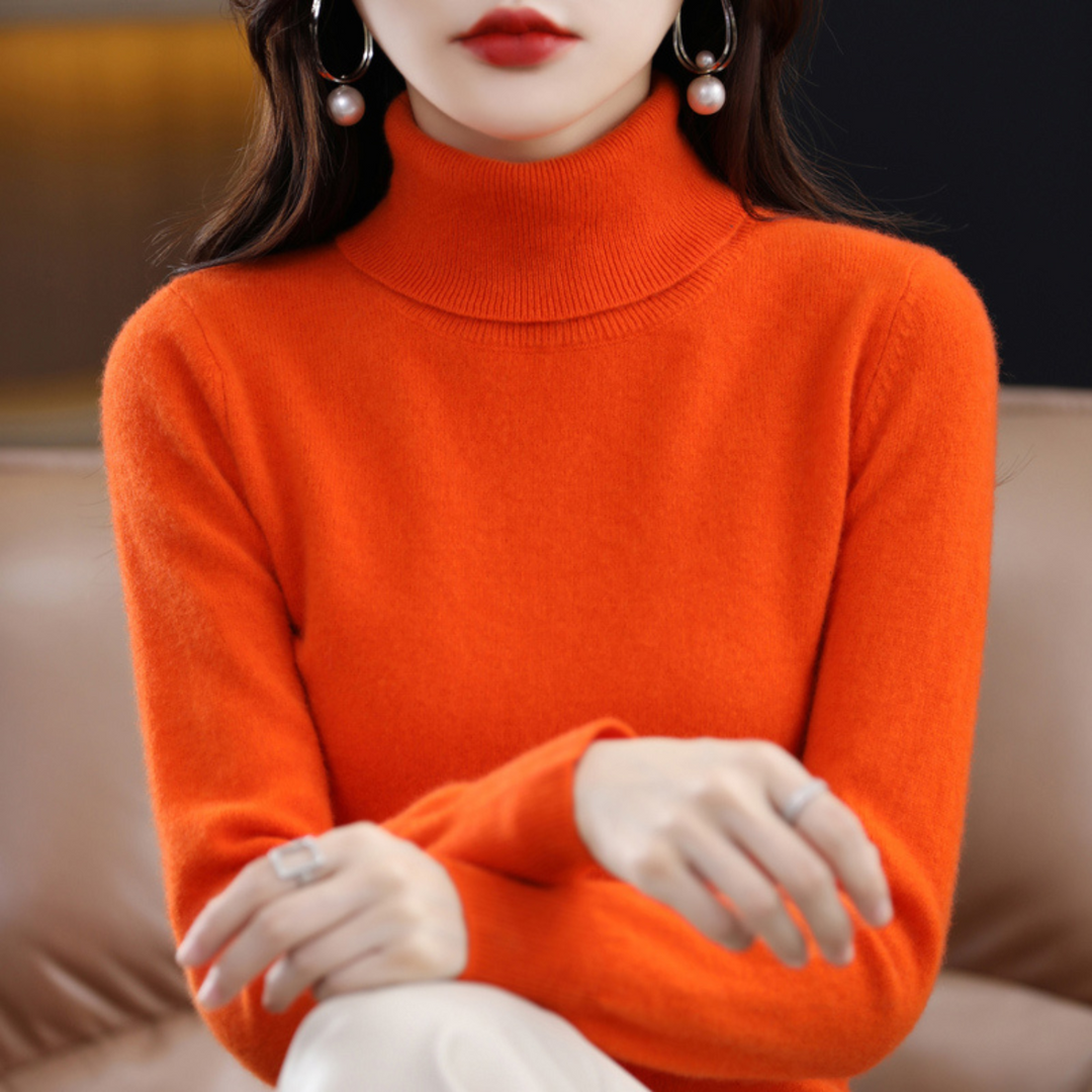 Lene | Cashmere Sweater Dame Rullekrave Strik