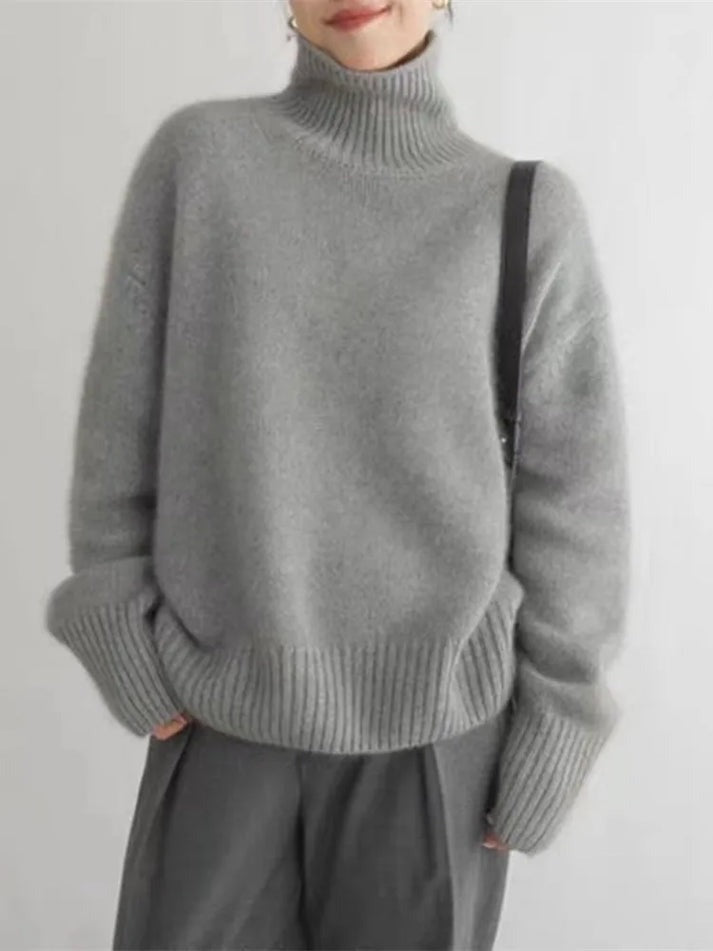 Line | Rullekrave Sweater Dame Strik Oversize
