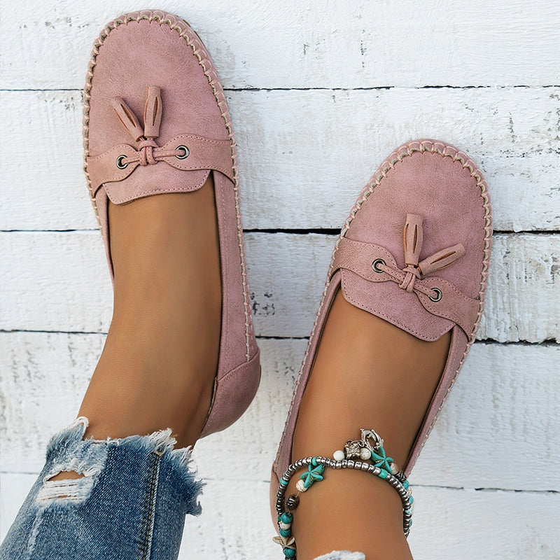 Louise | Loafers Sko Dame med Kvast Ruskind Flade