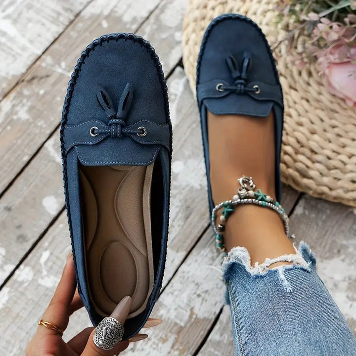 Louise | Loafers Sko Dame med Kvast Ruskind Flade