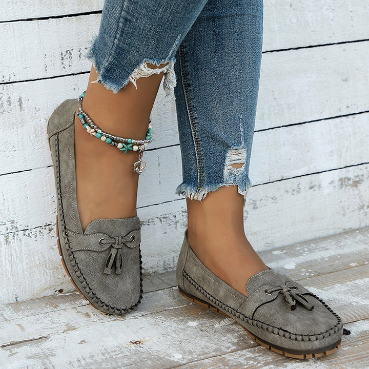 Louise | Loafers Sko Dame med Kvast Ruskind Flade