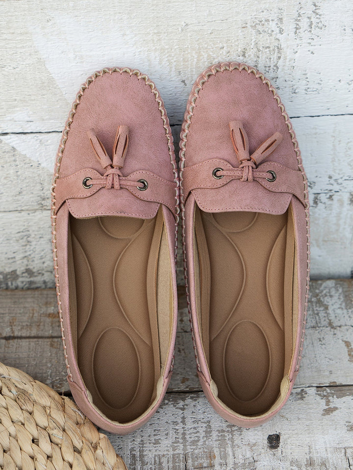 Louise | Loafers Sko Dame med Kvast Ruskind Flade