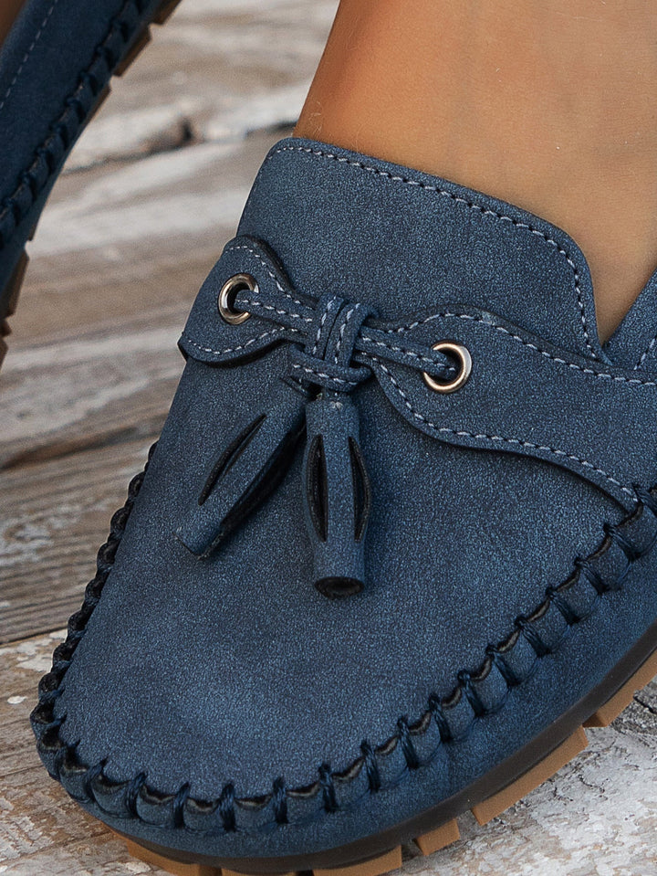 Louise | Loafers Sko Dame med Kvast Ruskind Flade