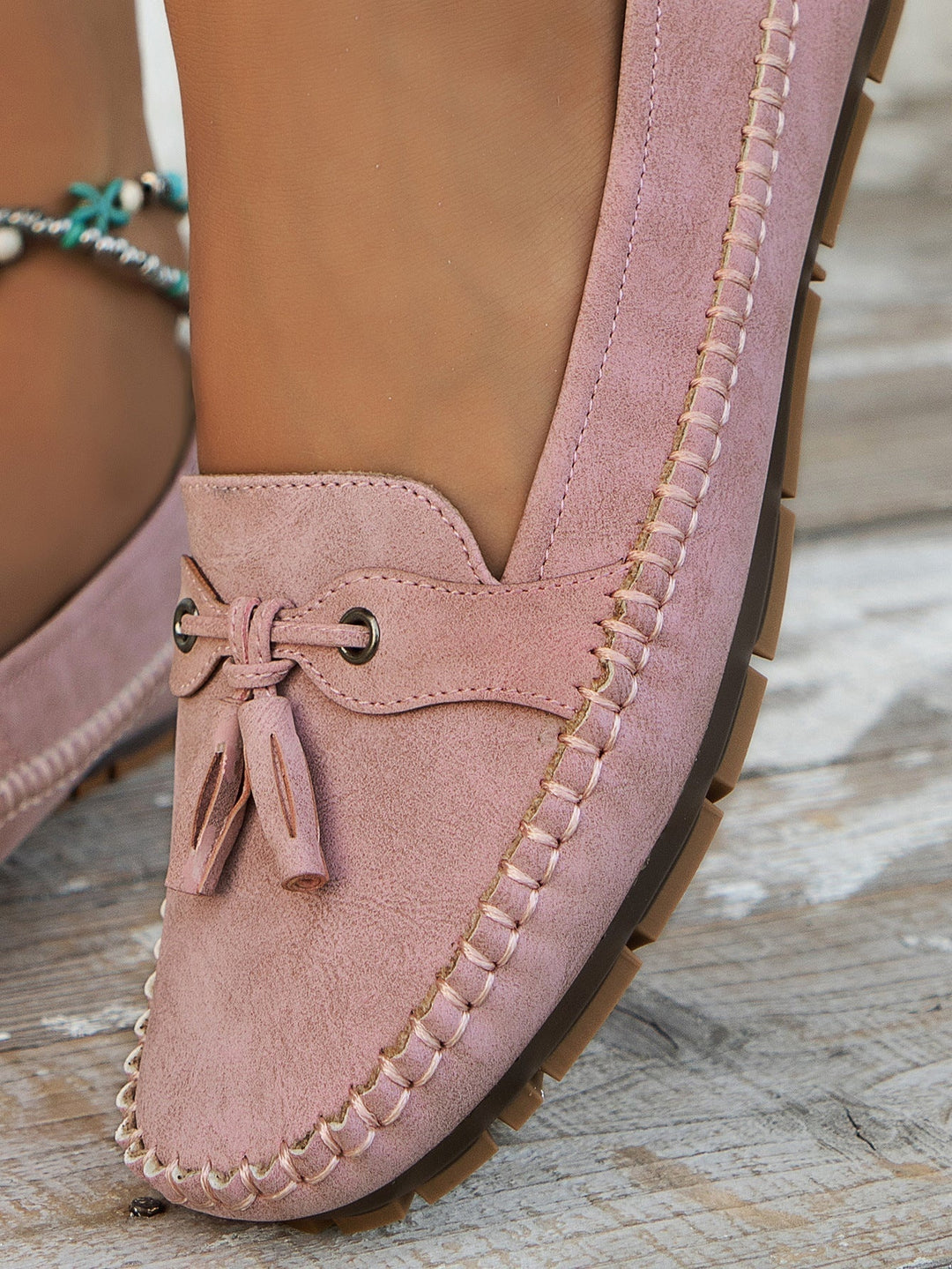 Louise | Loafers Sko Dame med Kvast Ruskind Flade