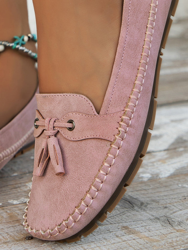 Louise | Loafers Sko Dame med Kvast Ruskind Flade