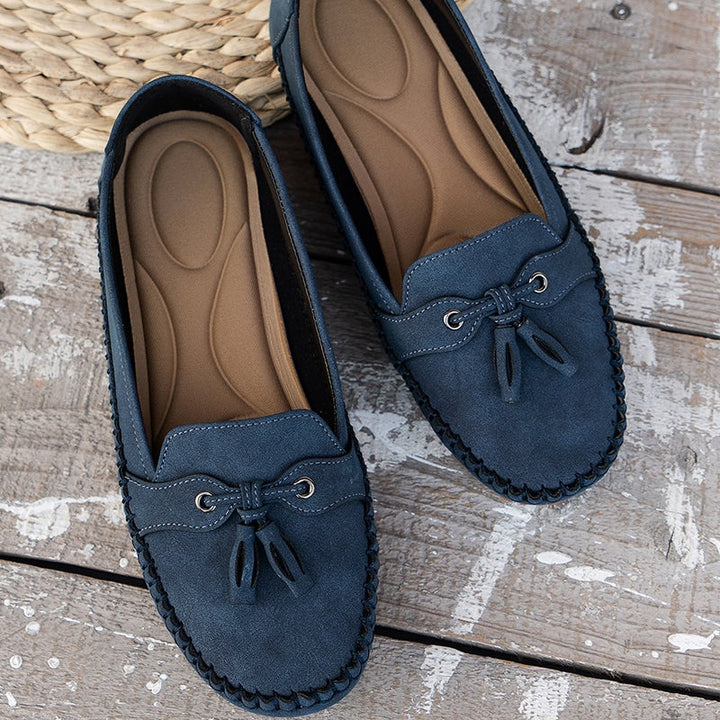 Louise | Loafers Sko Dame med Kvast Ruskind Flade