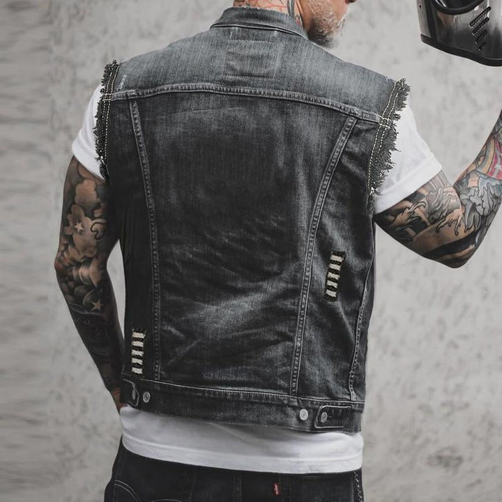 Ludwig | Denim Vest Herre Ærmeløs Streetwear