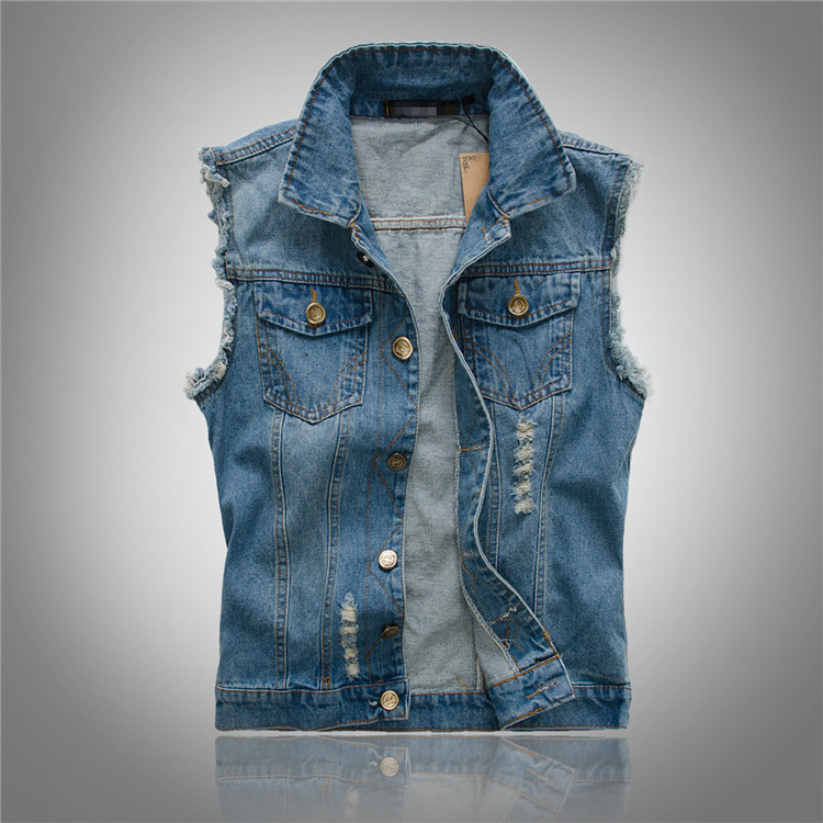 Ludwig | Denim Vest Herre Ærmeløs Streetwear