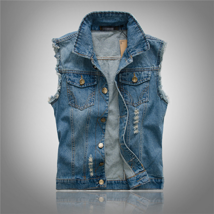 Ludwig | Denim Vest Herre Ærmeløs Streetwear