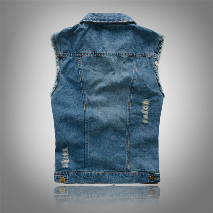 Ludwig | Denim Vest Herre Ærmeløs Streetwear