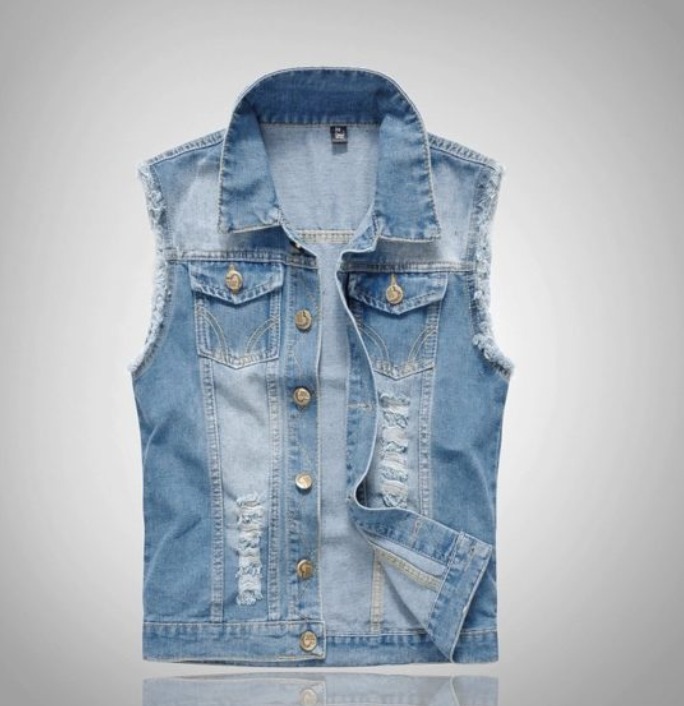 Ludwig | Denim Vest Herre Ærmeløs Streetwear