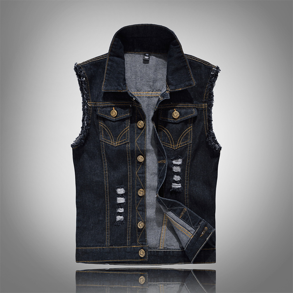 Ludwig | Denim Vest Herre Ærmeløs Streetwear