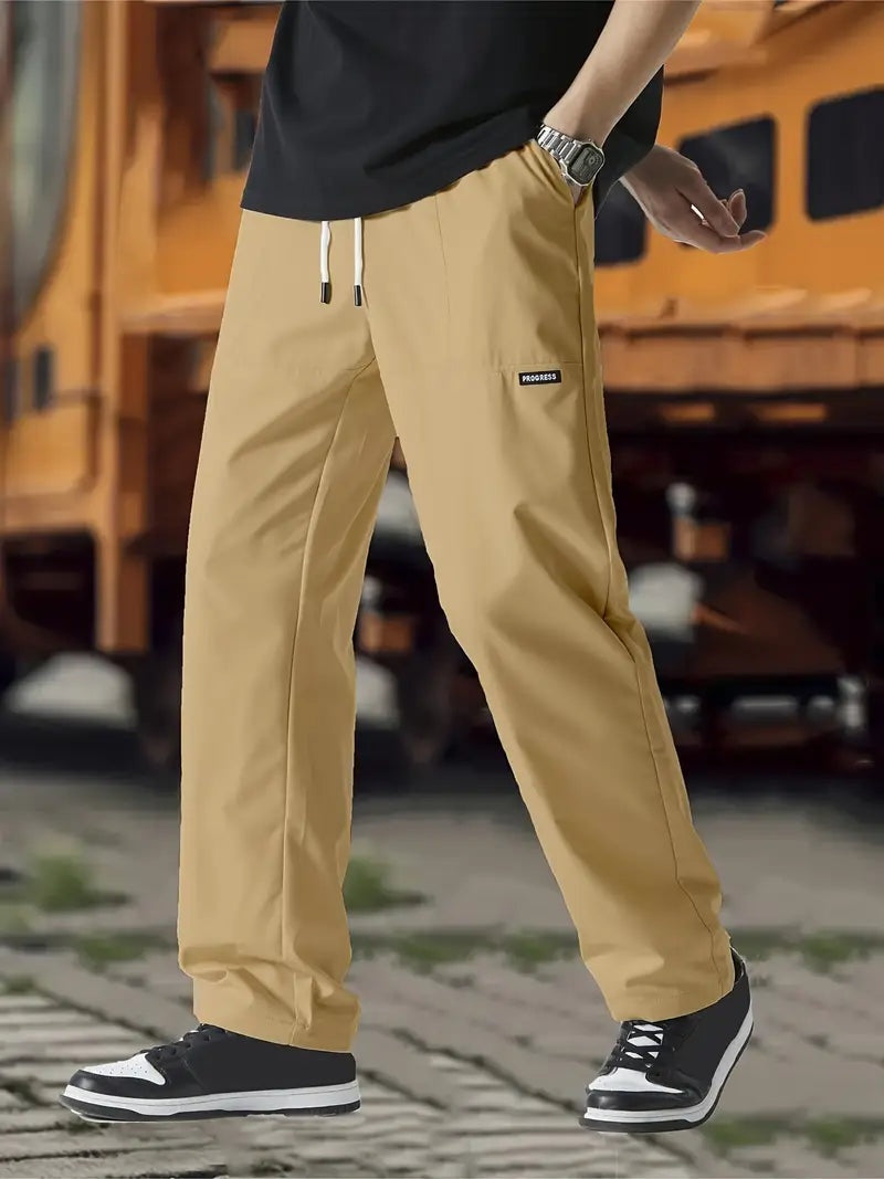 Mads | Joggingbukser med Lige Ben Herre Elastisk Talje