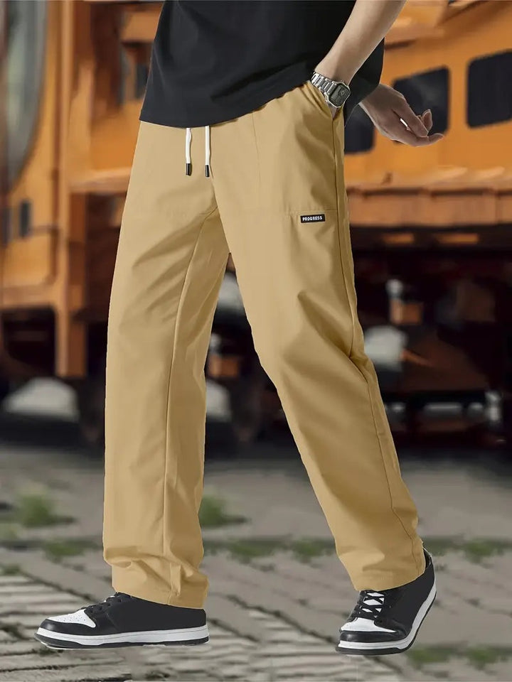 Mads | Joggingbukser med Lige Ben Herre Elastisk Talje