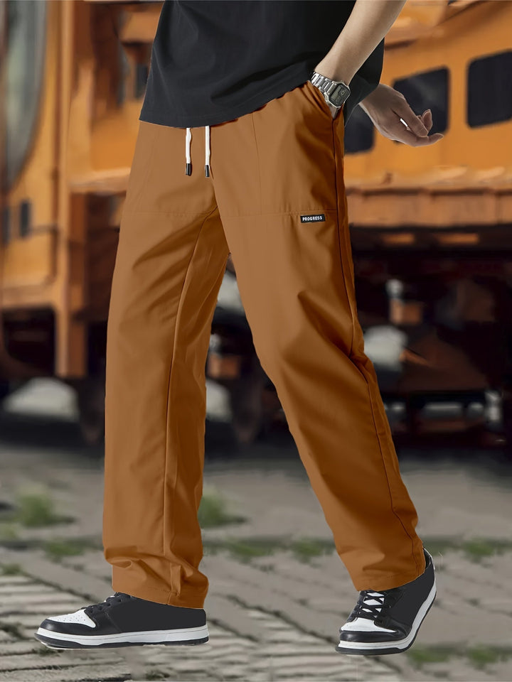 Mads | Joggingbukser med Lige Ben Herre Elastisk Talje