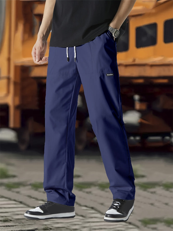 Mads | Joggingbukser med Lige Ben Herre Elastisk Talje