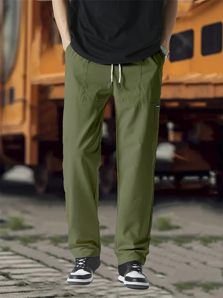 Mads | Joggingbukser med Lige Ben Herre Elastisk Talje