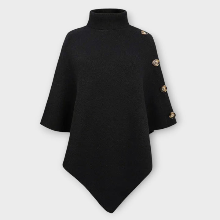 Maja | Poncho Strik Dame Rullekrave Asymmetrisk