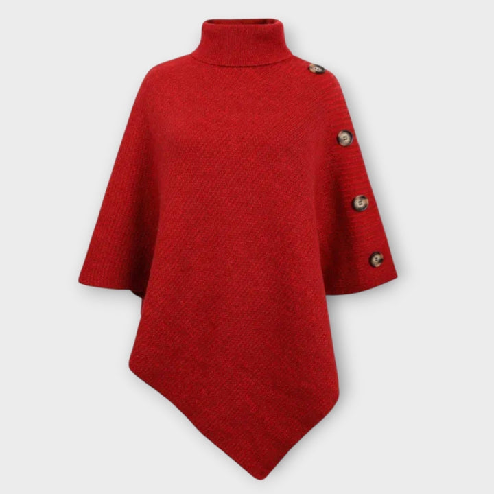 Maja | Poncho Strik Dame Rullekrave Asymmetrisk
